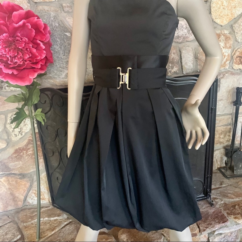 Zara Basic Pleated Strapless Bubble Cocktail Dress - image 2